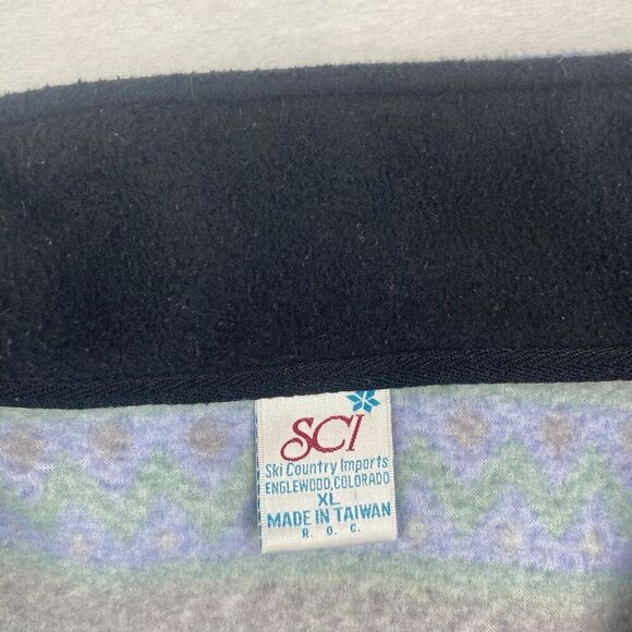 Vintage SCI Ski Country Imports Sweater XL Adult Blue Geometric Pullover - Picture 8 of 9